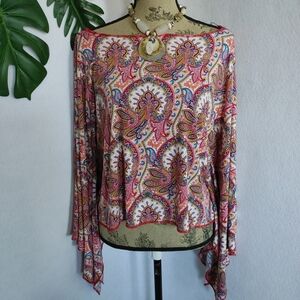 Scarlet UK Paisley Scarf Crop Blouse